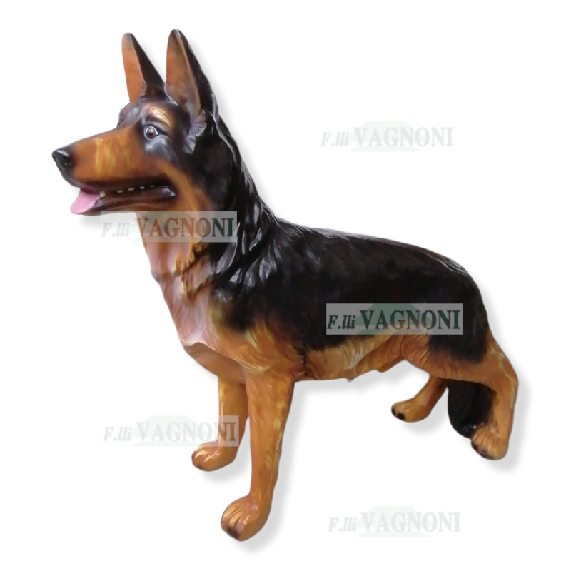 STATUA CANE LUPO PASTORE TEDESCO IN RESINA CM. 95X80